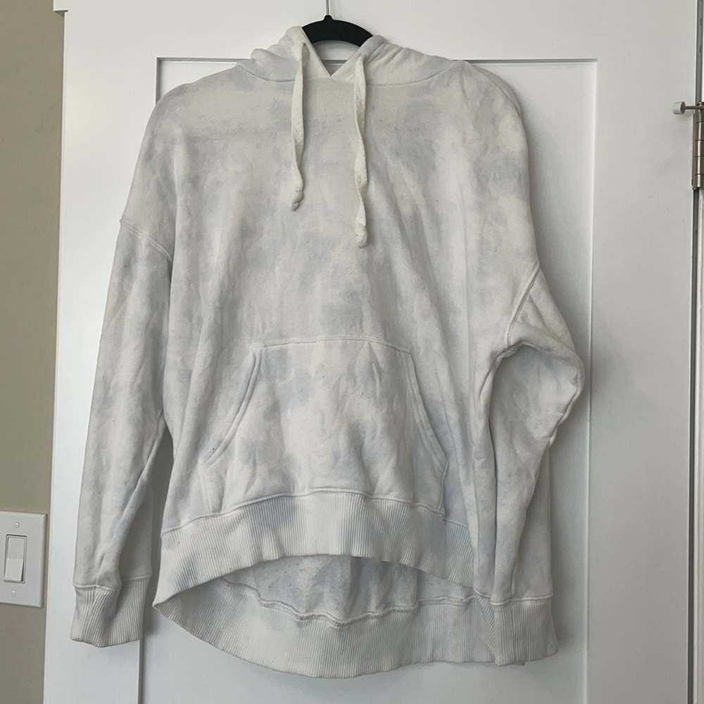 Light Blue and white Tie dyed Hoodie